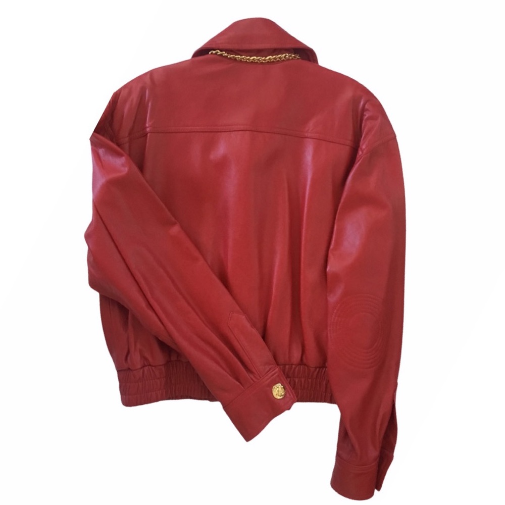 Vintage 90’s ψ St John Collection ψ Nautical Leather Jacket ψ Gold Logo Hardware - Picture 13 of 16